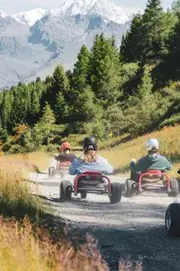Mountain kart ride with views of the mountains in Les Arcs