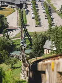 Funiculaire reliant Bourg Saint Maurice aux Arcs en été