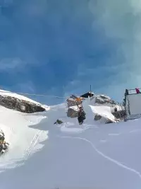 Départ tyrolienne Aiguille Rouge Les Arcs